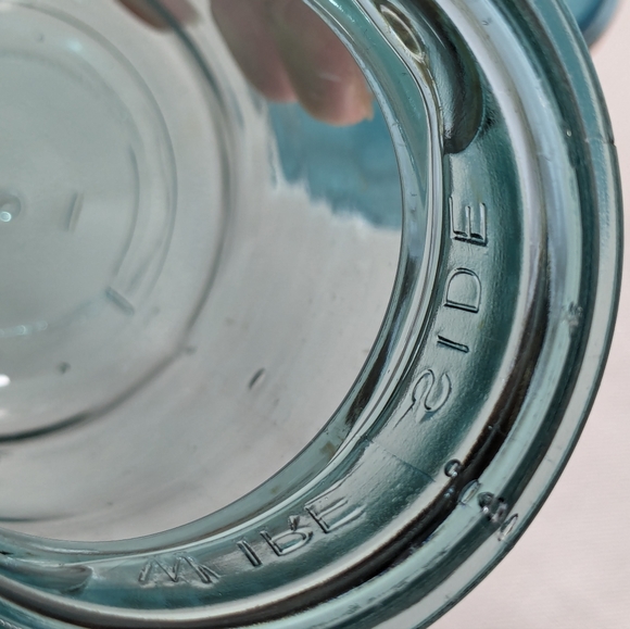 Ball Mason Jars Blue/Aqua lot of 2 PAT D July 14, 1908 pint/quart canning - Picture 13 of 16